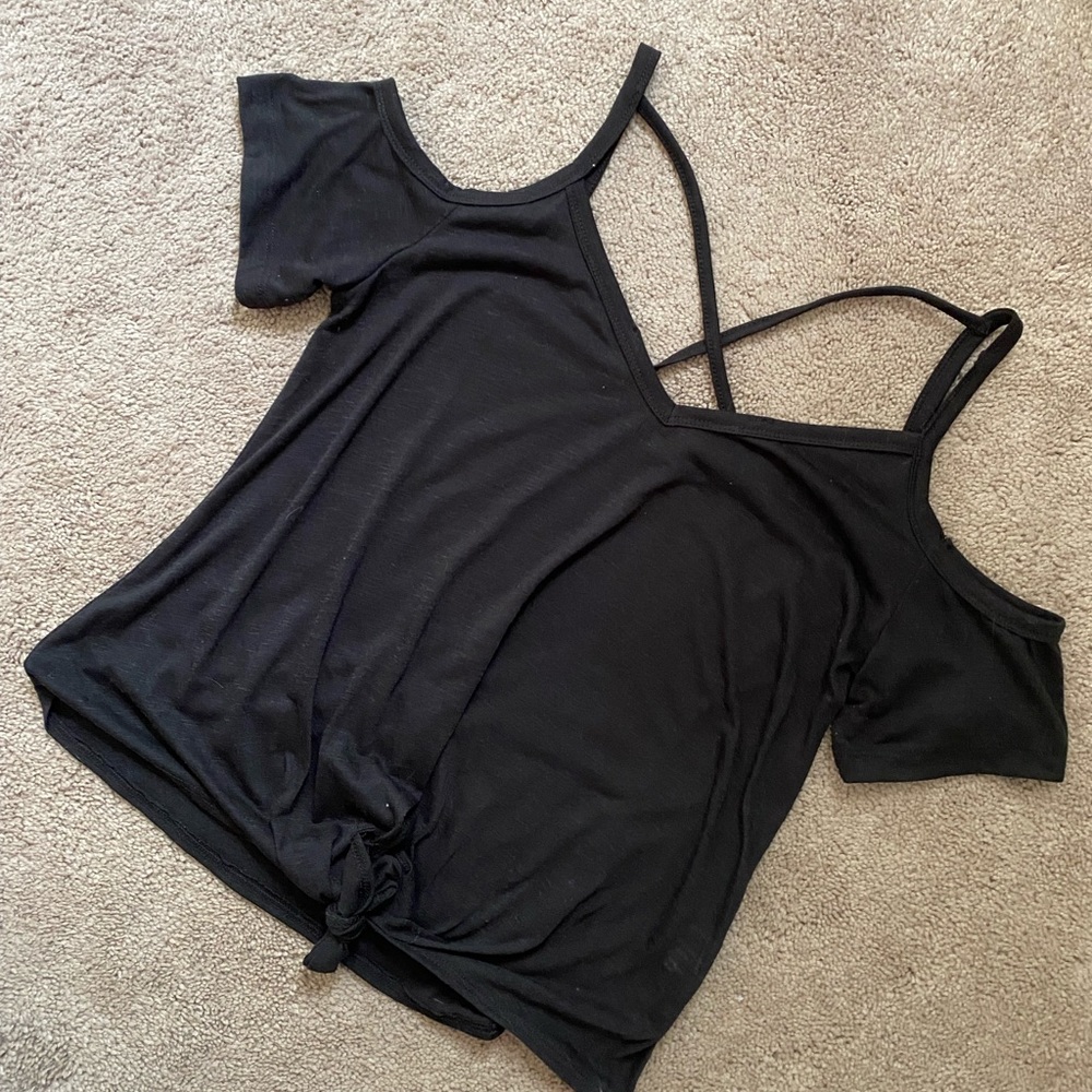 Open Shoulder tie front top
